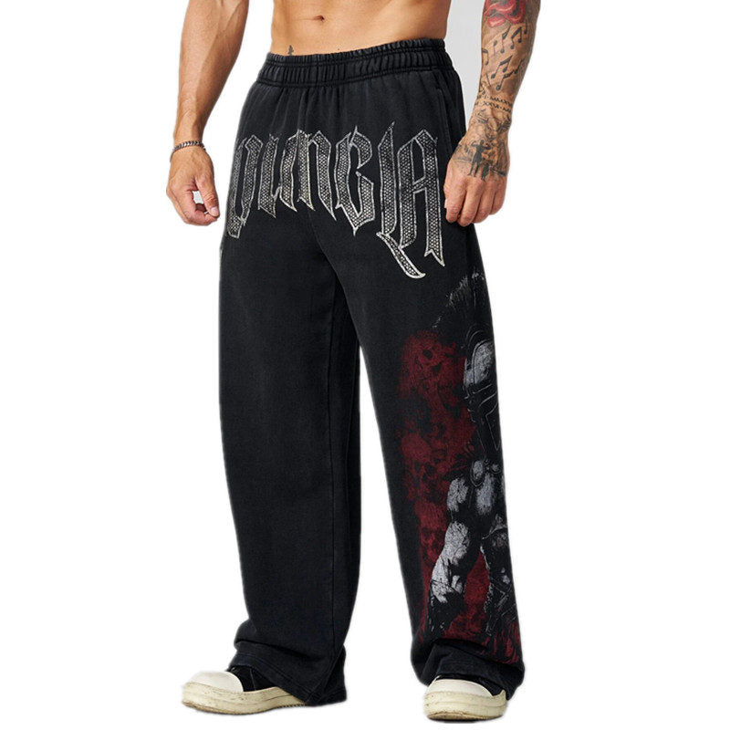 Black / Red Print YoungLA Graphic Pants - supplier CK-04