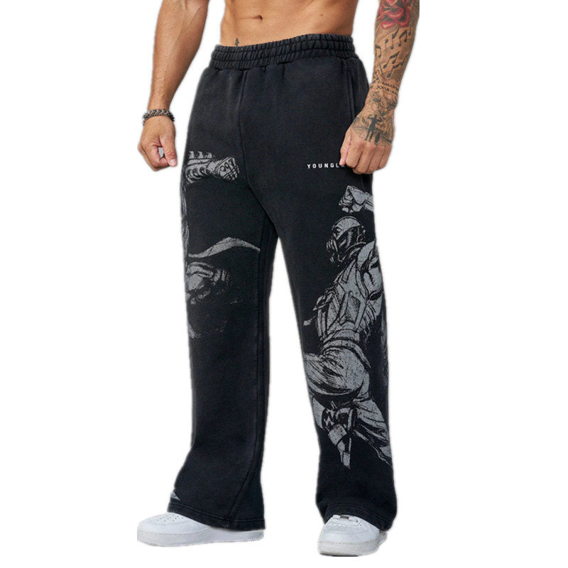 Black / Batman Print YoungLA Graphic Pants - supplier CK-21