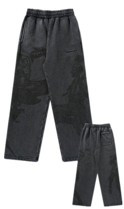Dark Gray / Character Print YoungLA Graphic Pants - supplier CK-21