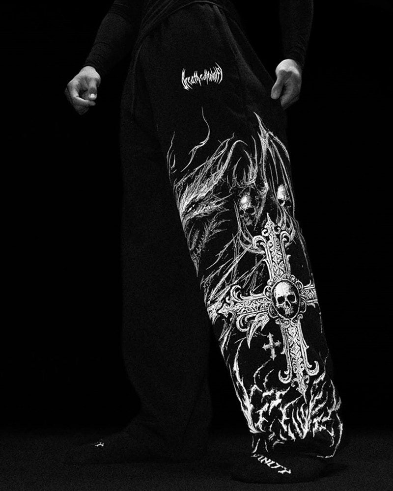Black / White Print BreatheDivinity Graphic Pants - supplier CK-30