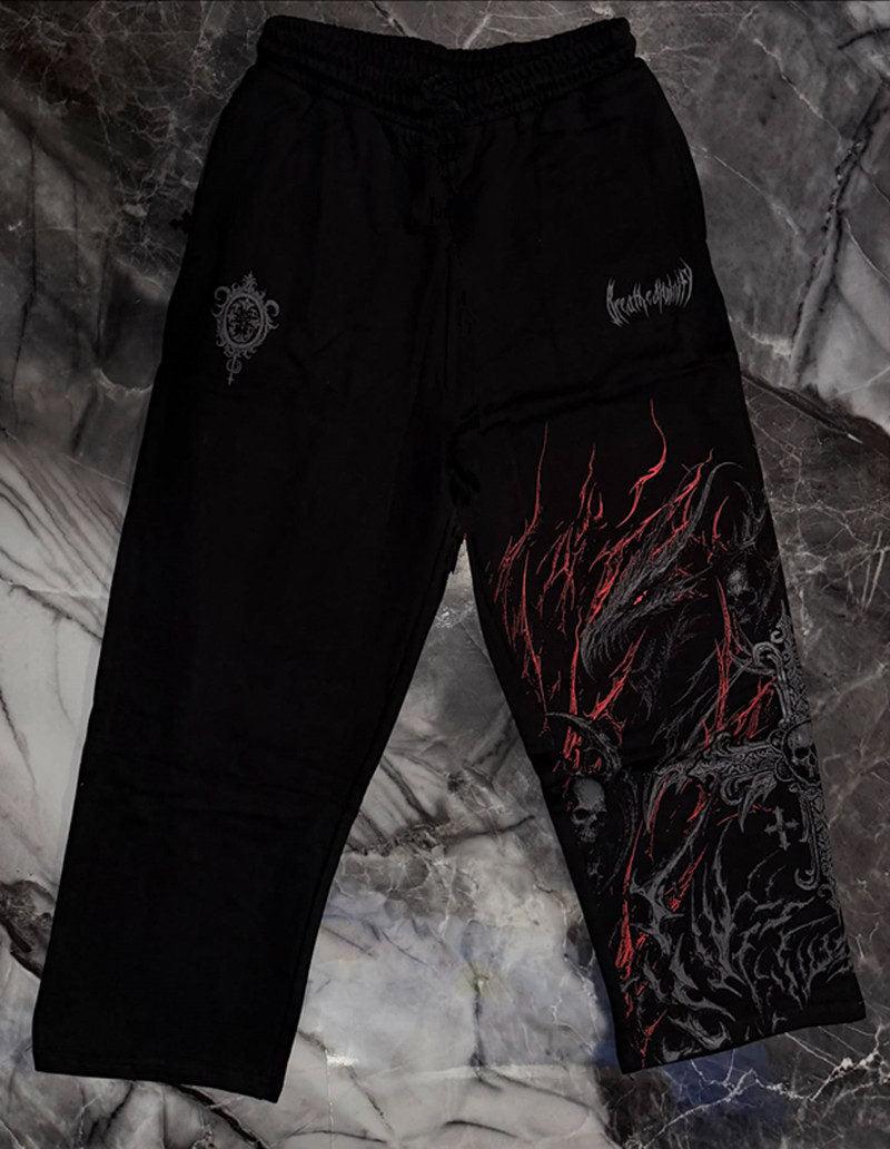 Black / Red Print BreatheDivinity Graphic Pants - supplier CK-30