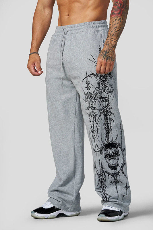 Light Gray Graphic Pants - supplier CK-38