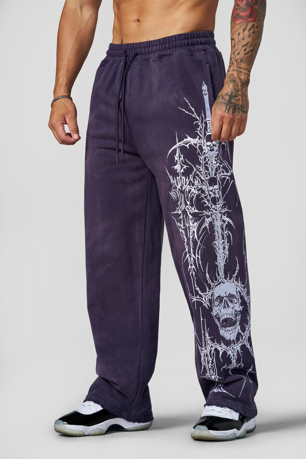 Purple Graphic Pants - supplier CK-38