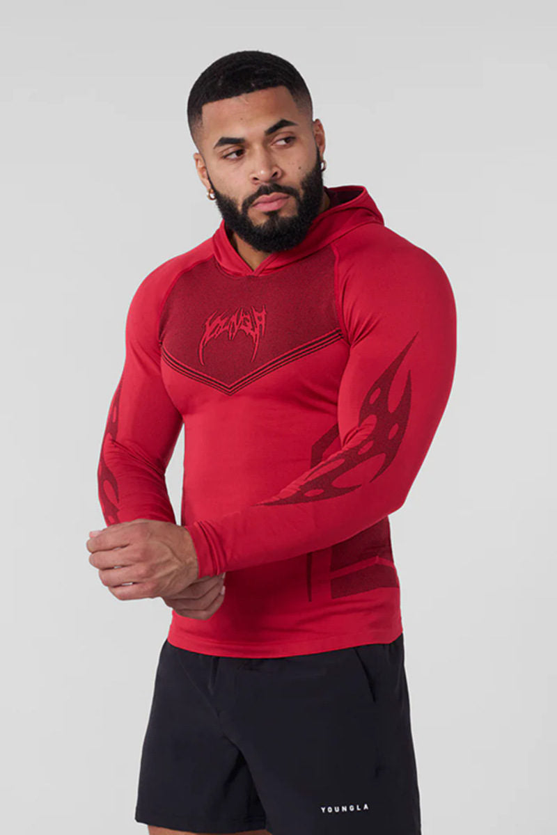 Red YoungLA Long-Sleeve Training Hoodie - supplier CX-05