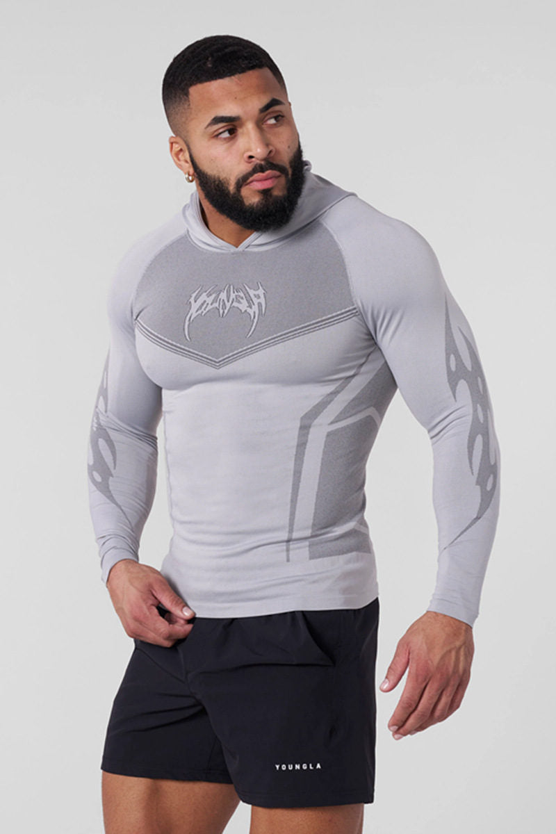 Light Gray YoungLA Long-Sleeve Training Hoodie - supplier CX-05