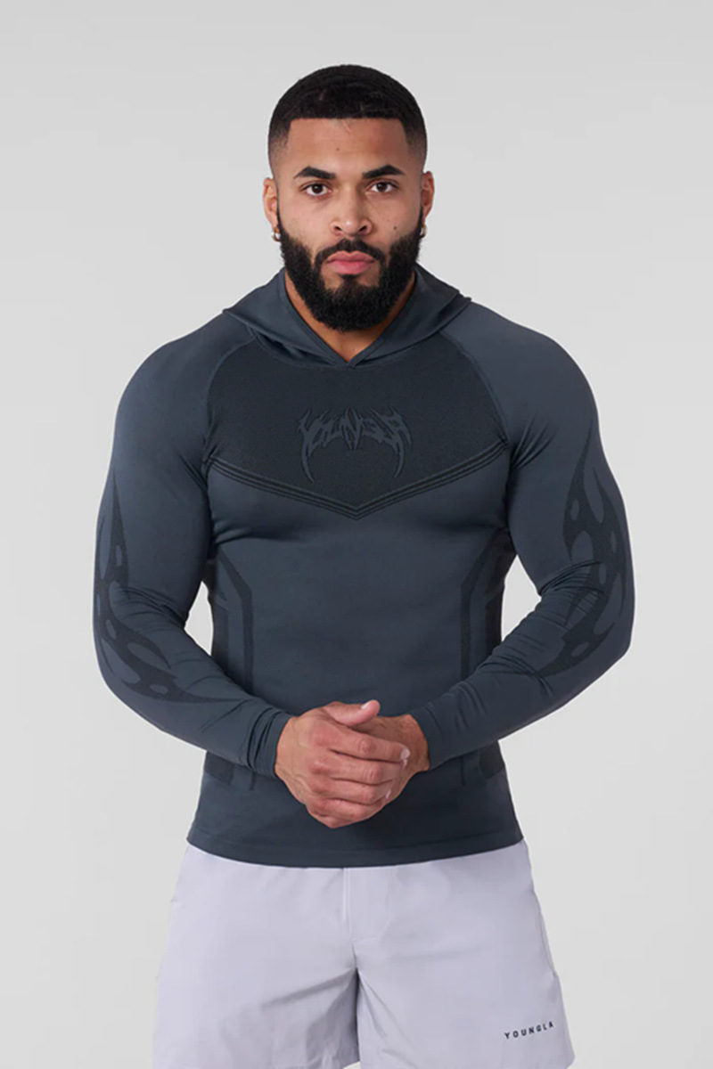 Dark Gray YoungLA Long-Sleeve Training Hoodie - supplier CX-05