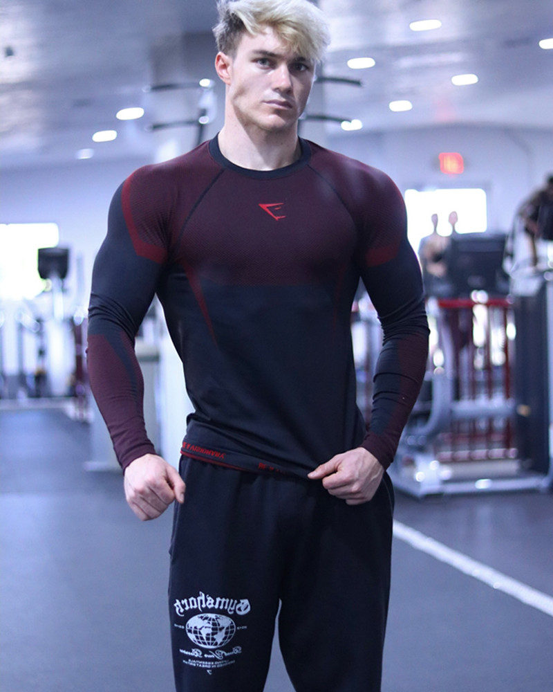 Black / Red Panels Gymshark Panelled Long-Sleeve Top - supplier CX-10