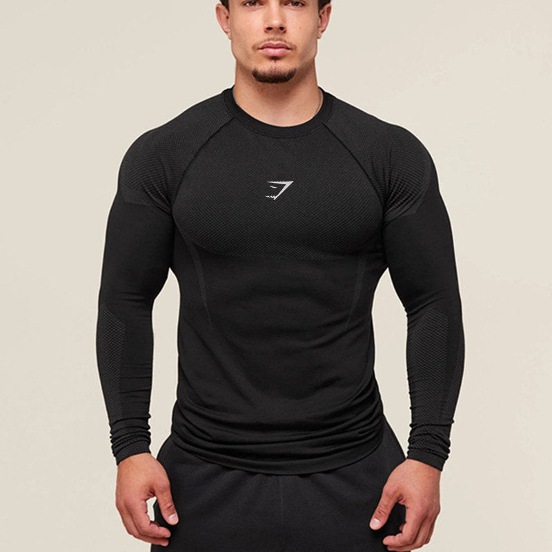 Black / Tonal Panels Gymshark Panelled Long-Sleeve Top - supplier CX-10
