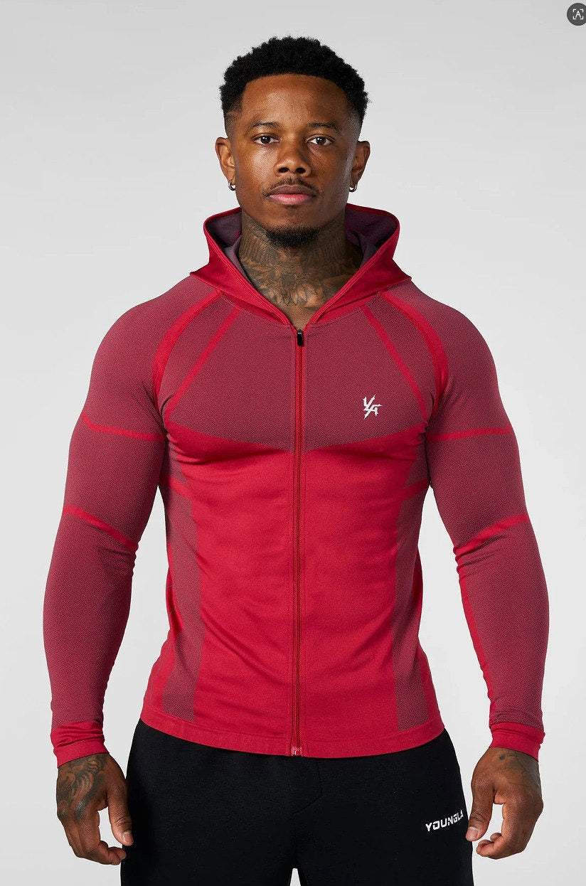 Red YoungLA Full-Zip Training Hoodie - supplier CX-11