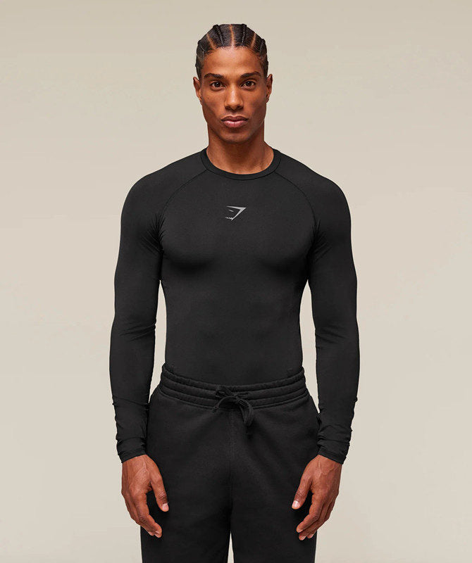 Black Gymshark Camo Long-Sleeve Top - supplier CX-12