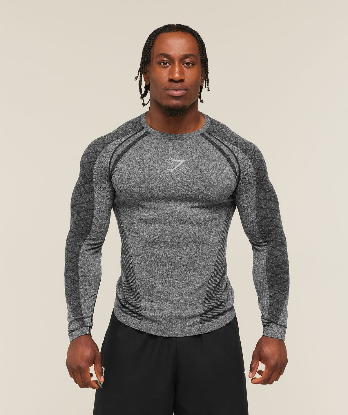 Light Gray Gymshark Long-Sleeve Top - supplier CX-15