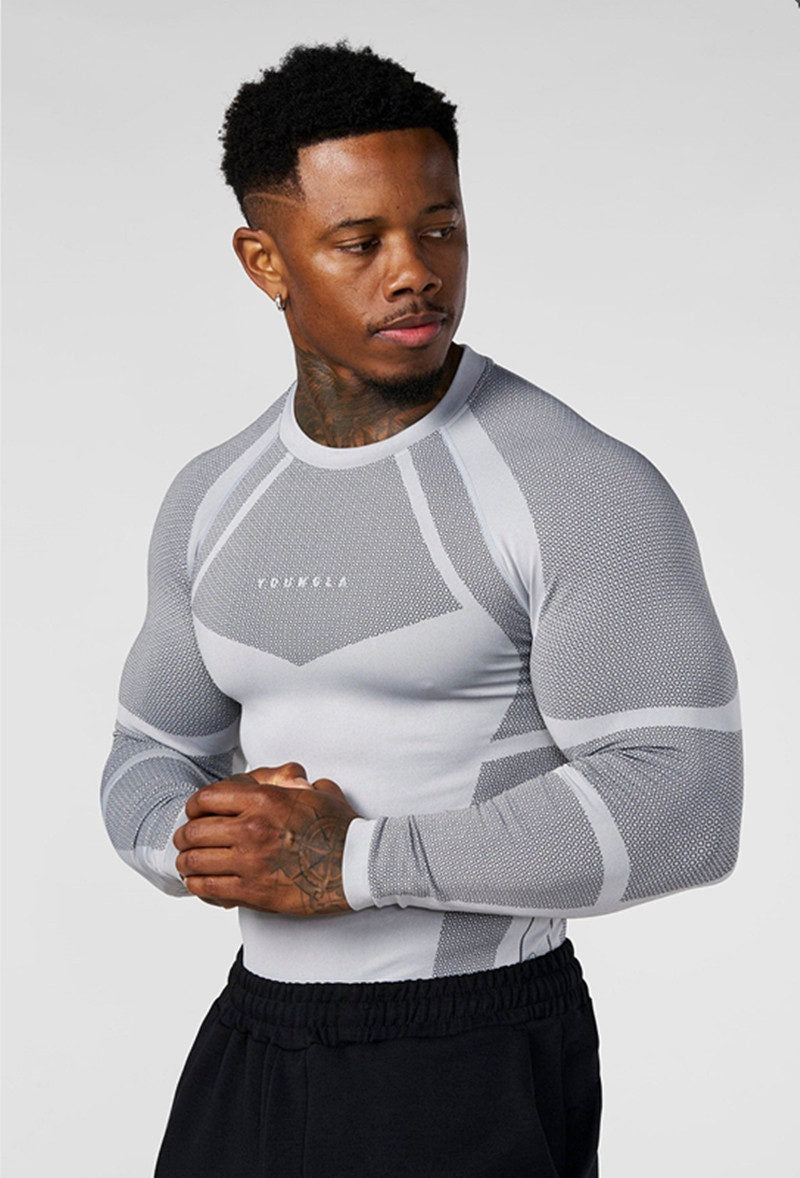 Light Gray YoungLA Long-Sleeve Top - supplier CX-16