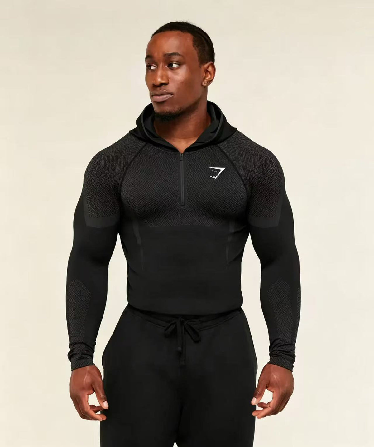 Black / Tonal Gymshark Quarter-Zip Training Top - supplier CX-19