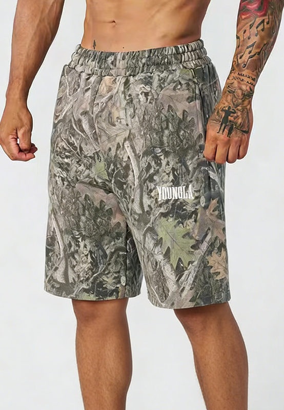 Green Camo YoungLA Camo Shorts - supplier DK-21