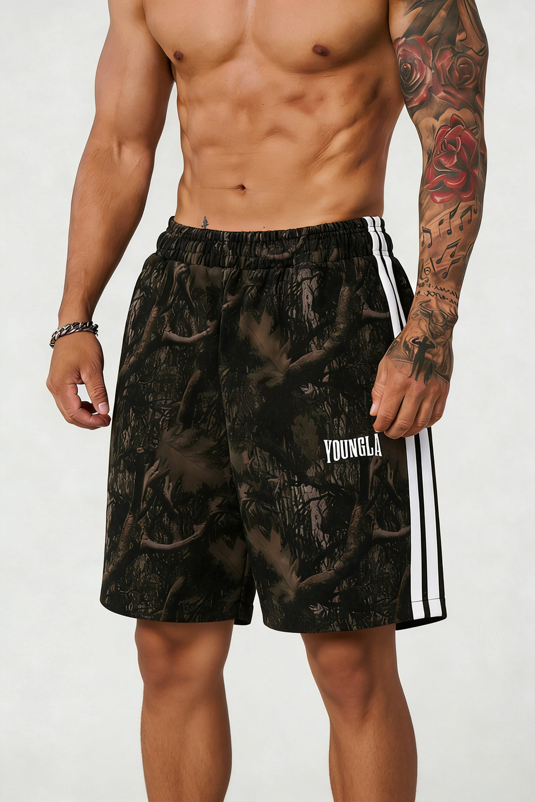 Black Camo YoungLA Camo Shorts - supplier DK-30