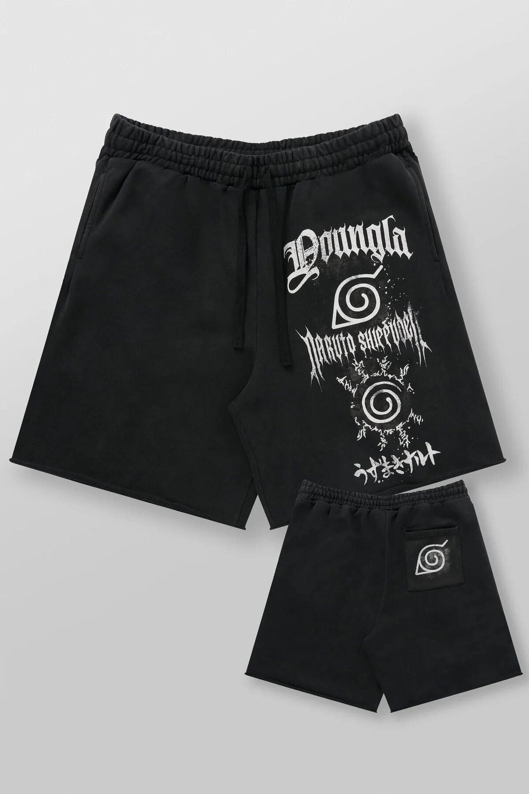 Black / White Graphic YoungLA Graphic Shorts - supplier DK-31