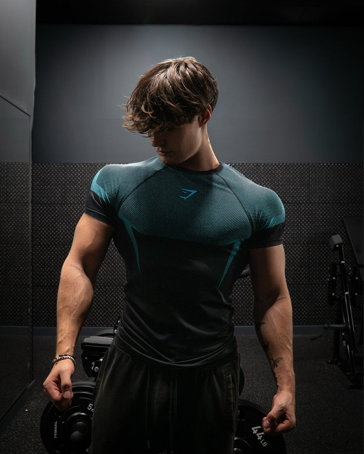 Black / Blue Print Gymshark Graphic T-Shirt - supplier TX-10