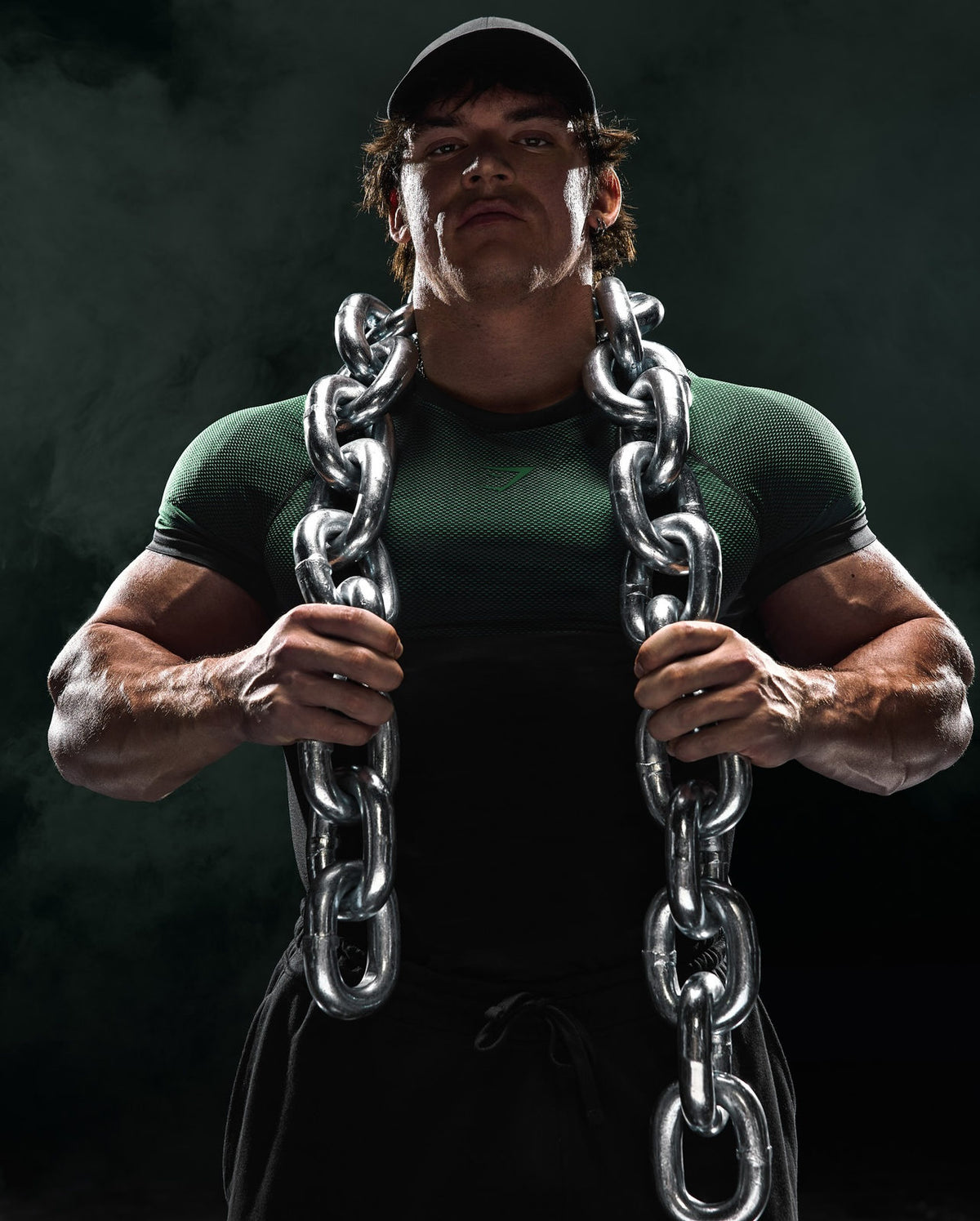 Black / Green Print Gymshark Graphic T-Shirt - supplier TX-10