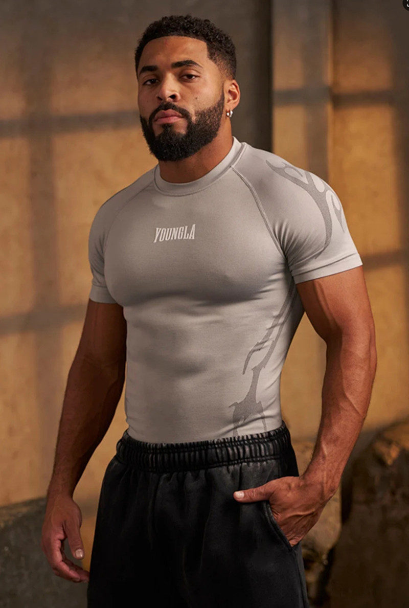Light Gray YoungLA Graphic T-Shirt - supplier TX-12