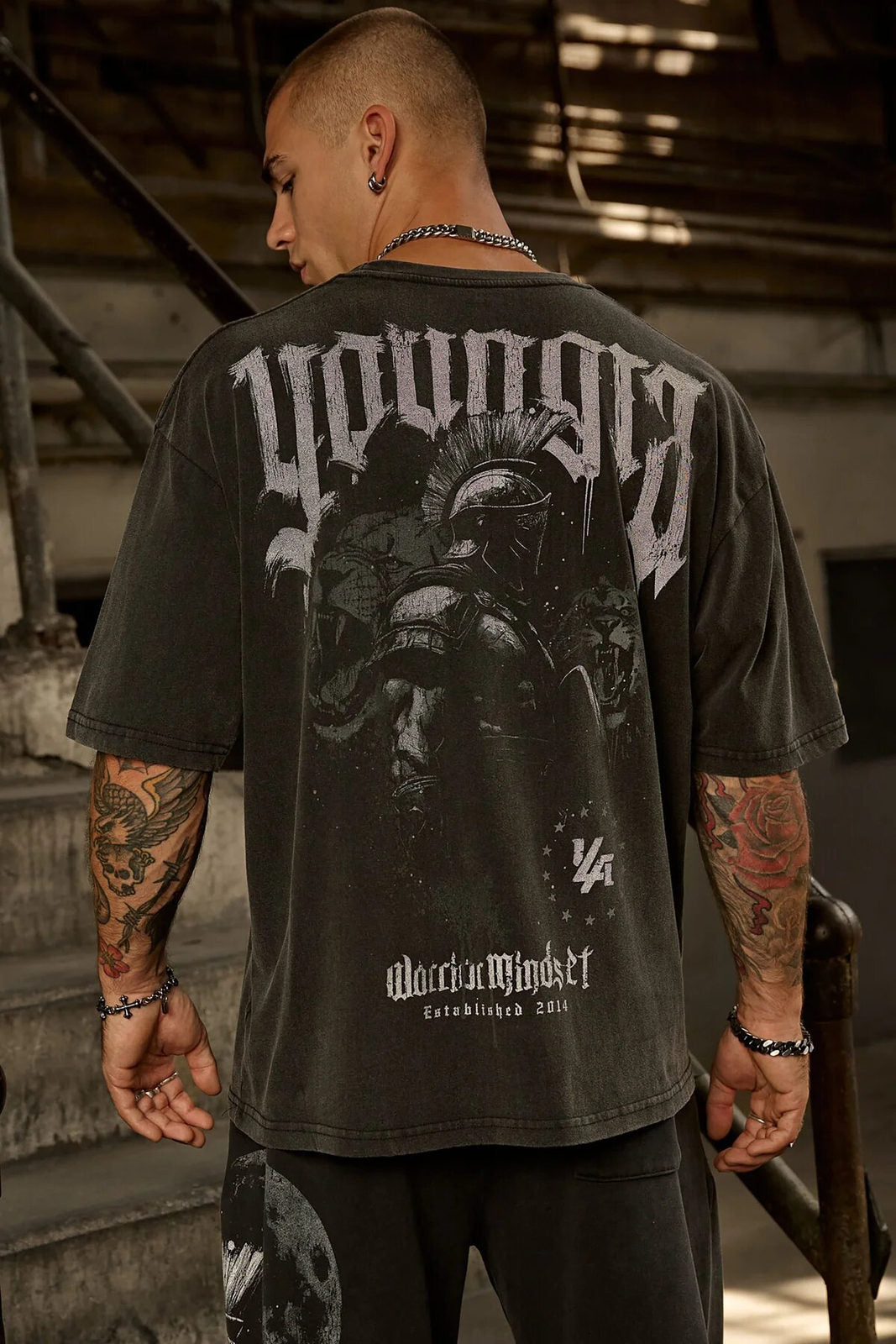 Washed Black-Gray YoungLA T-Shirt - supplier TX-19