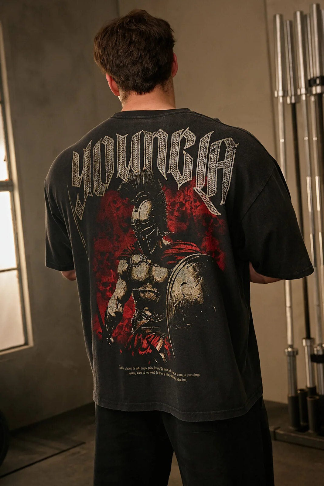 Washed Black-Red YoungLA T-Shirt - supplier TX-19