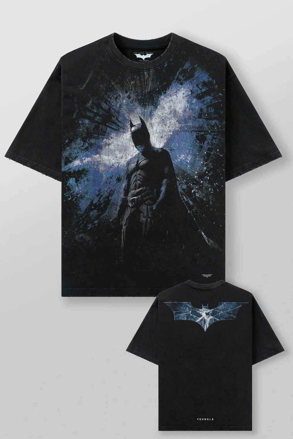 Black / Blue Batman Graphic YoungLA Graphic T-Shirt - supplier TX-21