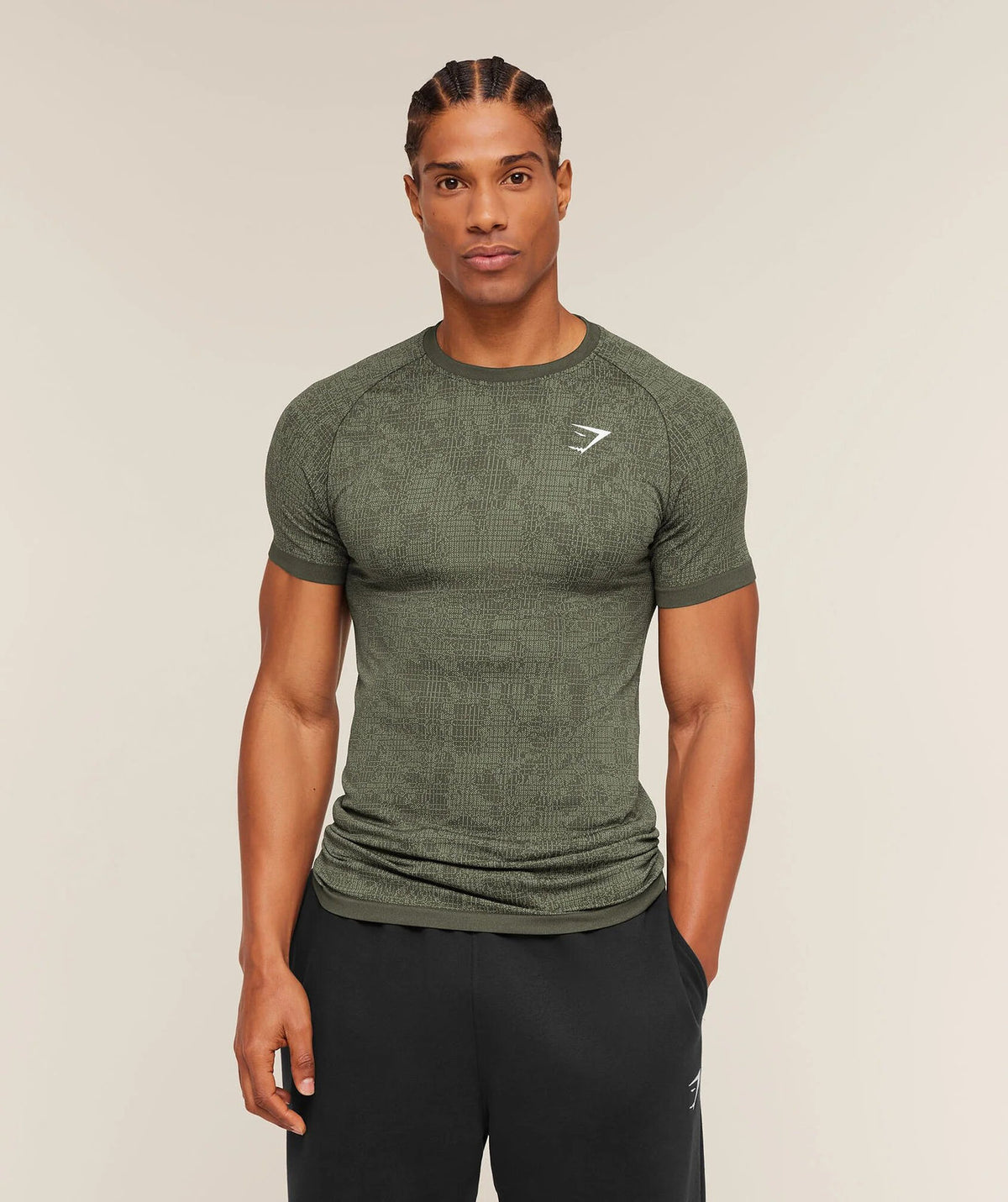 Army Green Gymshark T-Shirt - supplier TX-25