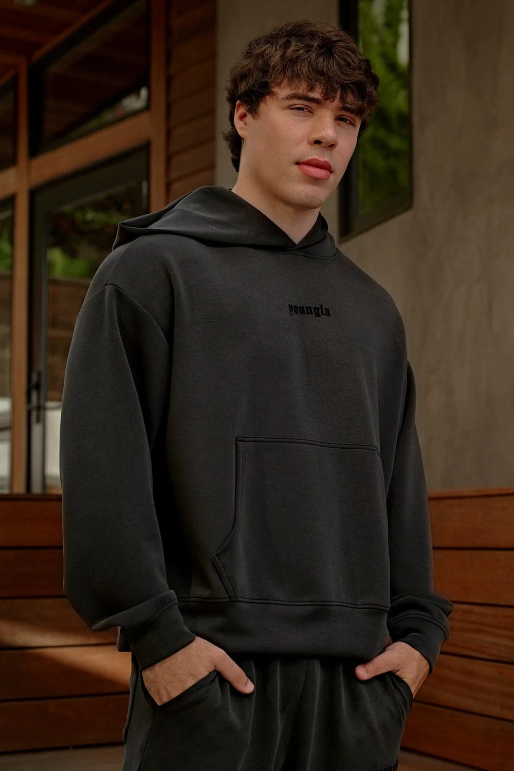 Dark Gray Gymshark Hoodie - supplier WY-05