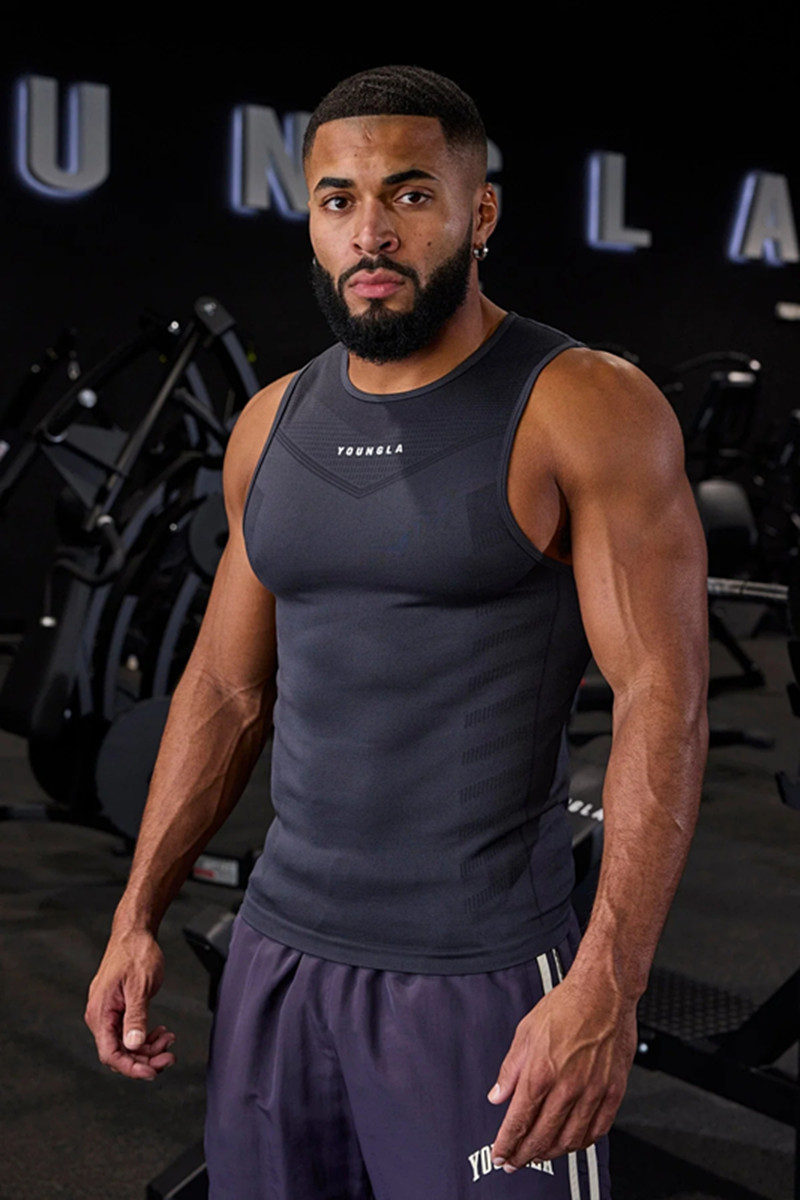 Dark Gray YoungLA Tank Top - supplier BX-08