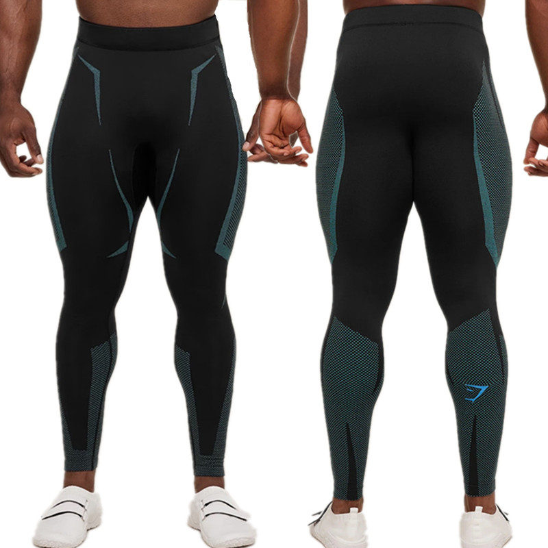 Black / Blue Print Gymshark Training Leggings - supplier CK-29