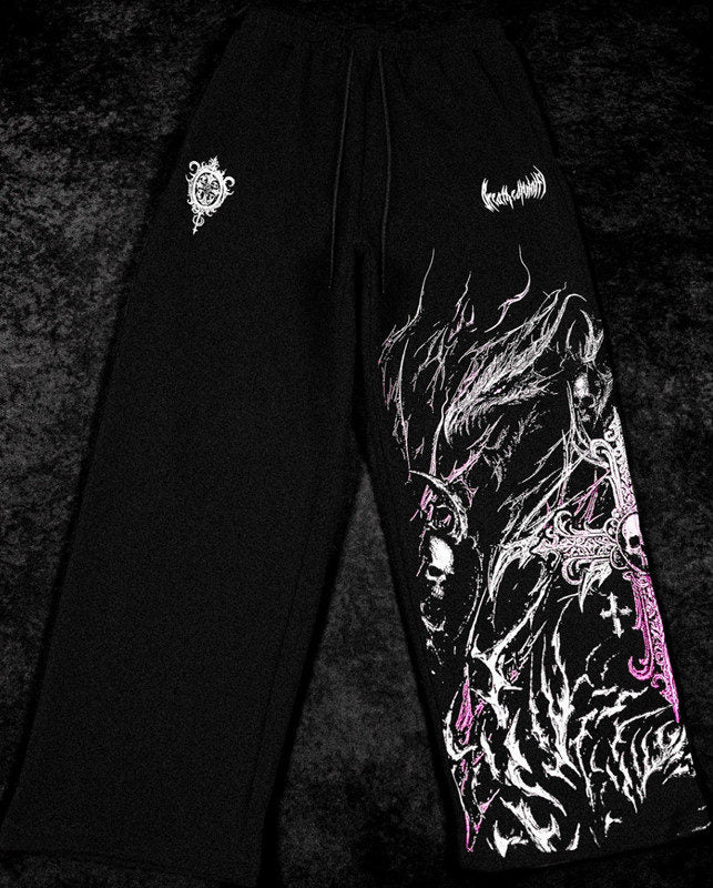 Black / Gray Print BreatheDivinity Graphic Pants - supplier CK-30