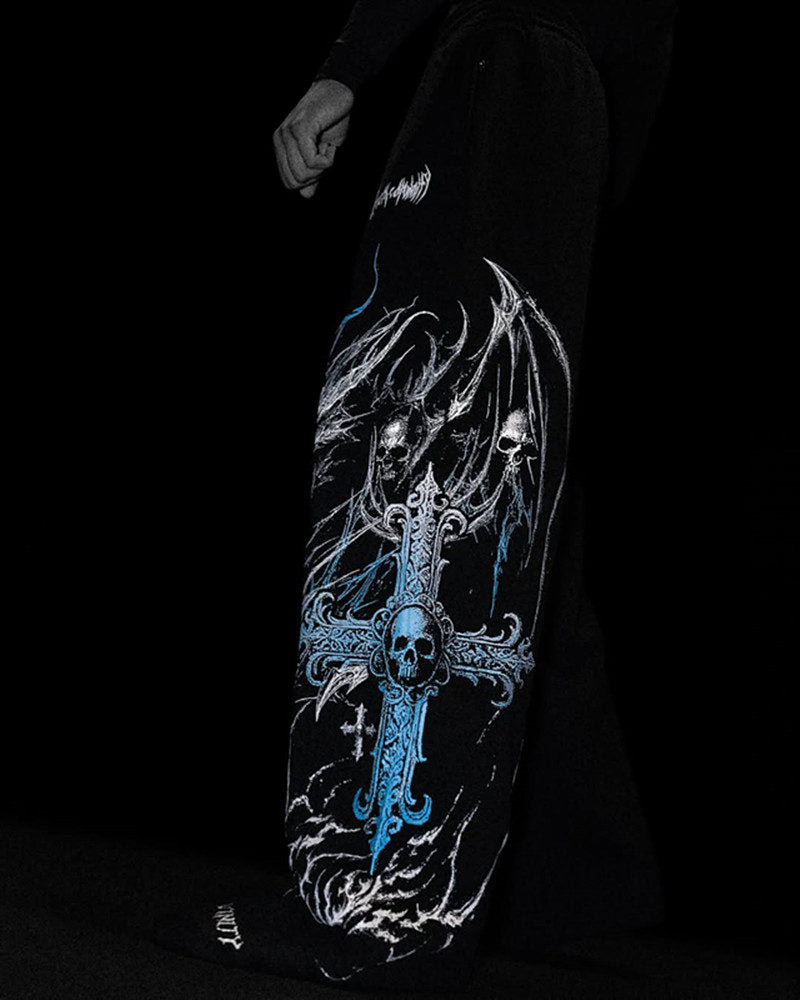 Black / Blue Print BreatheDivinity Graphic Pants - supplier CK-30