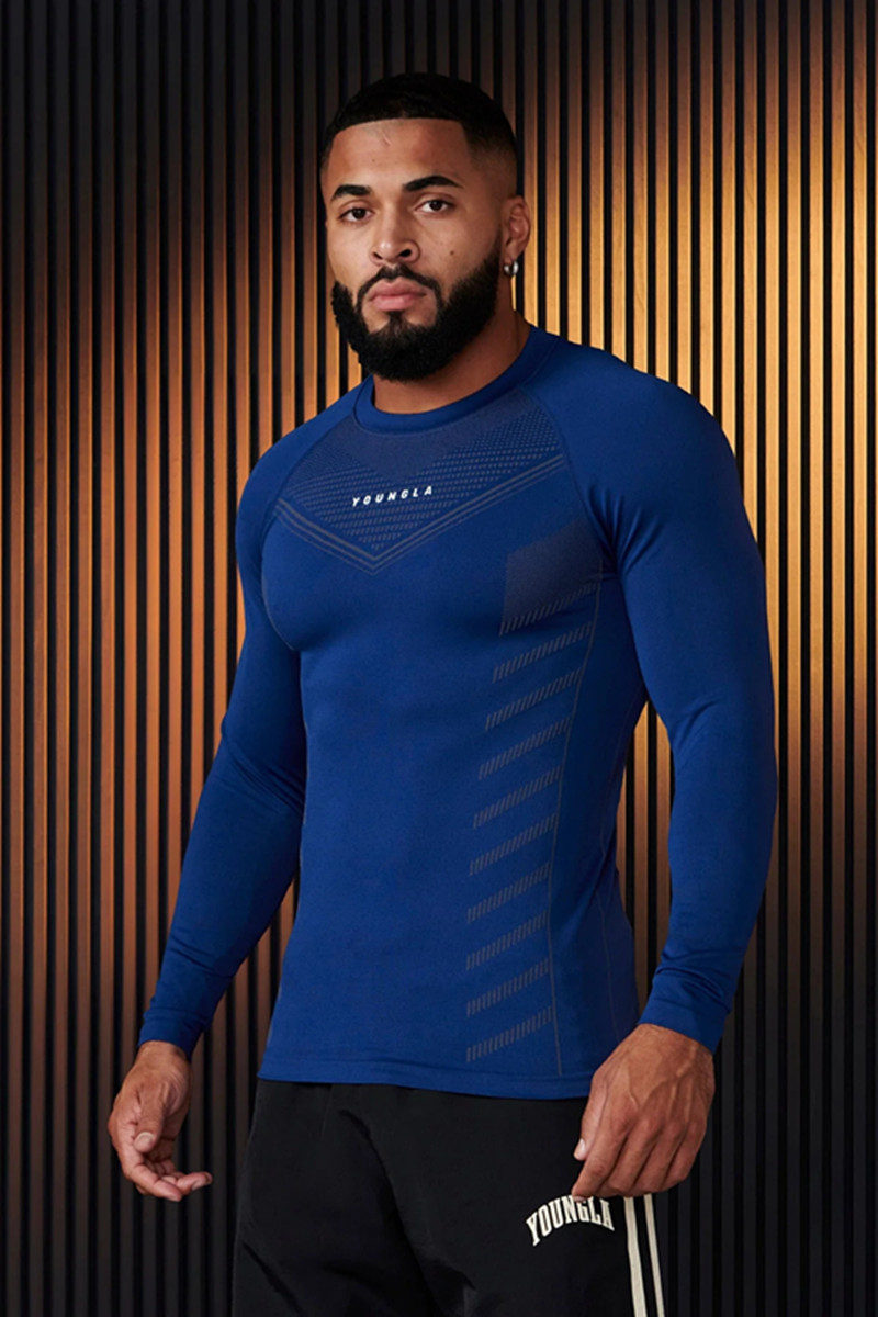 Blue YoungLA Long-Sleeve Top - supplier CX-03
