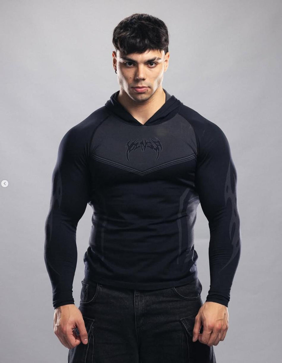 Black YoungLA Long-Sleeve Training Hoodie - supplier CX-05