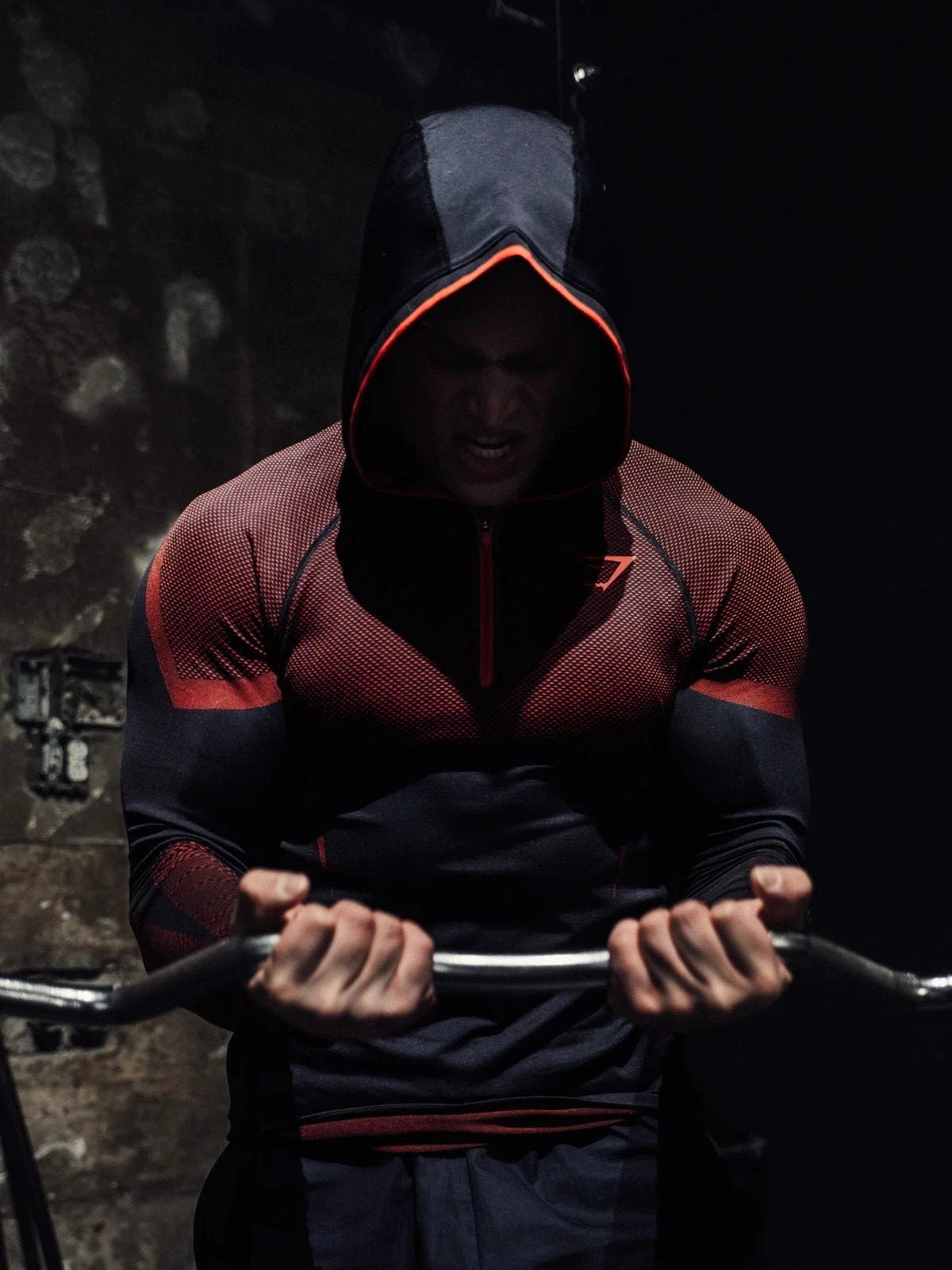 Black / Red Gymshark Quarter-Zip Training Top - supplier CX-19