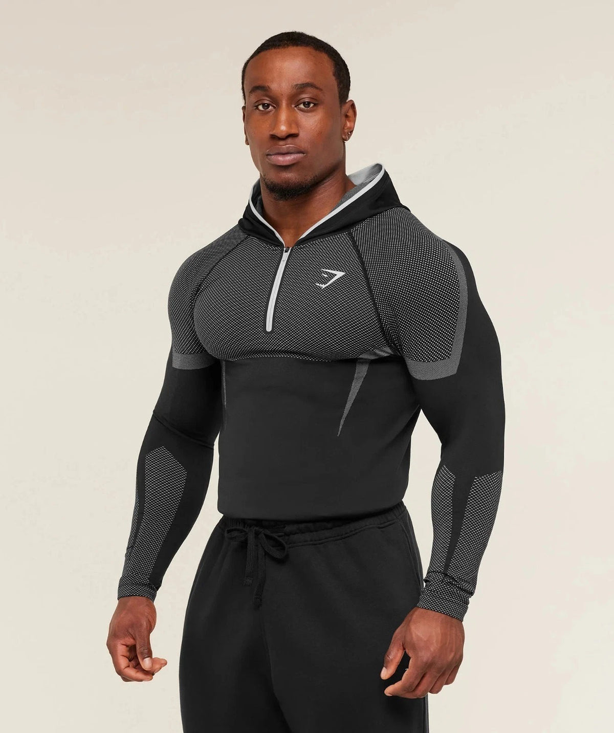 Light Gray Gymshark Quarter-Zip Training Top - supplier CX-19