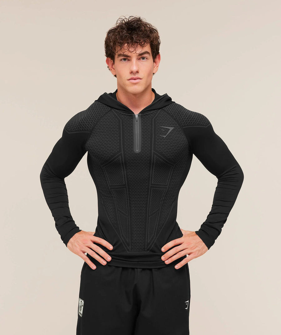 Black / Tonal Gymshark Quarter-Zip Training Top - supplier CX-20