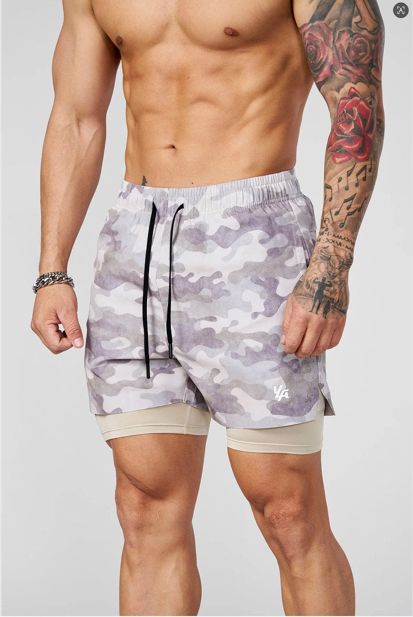 Light Gray Camo YoungLA Camo Shorts - supplier DK-12