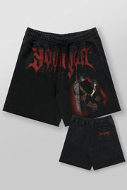 Black / Red Character Print