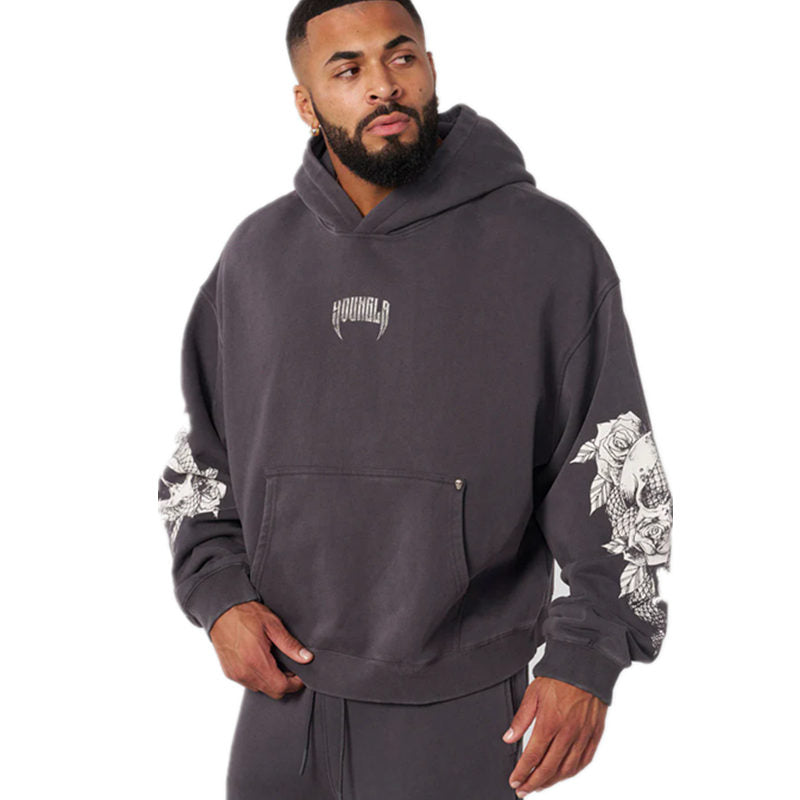 Dark Gray YoungLA Hoodie - supplier TZ-WY-10
