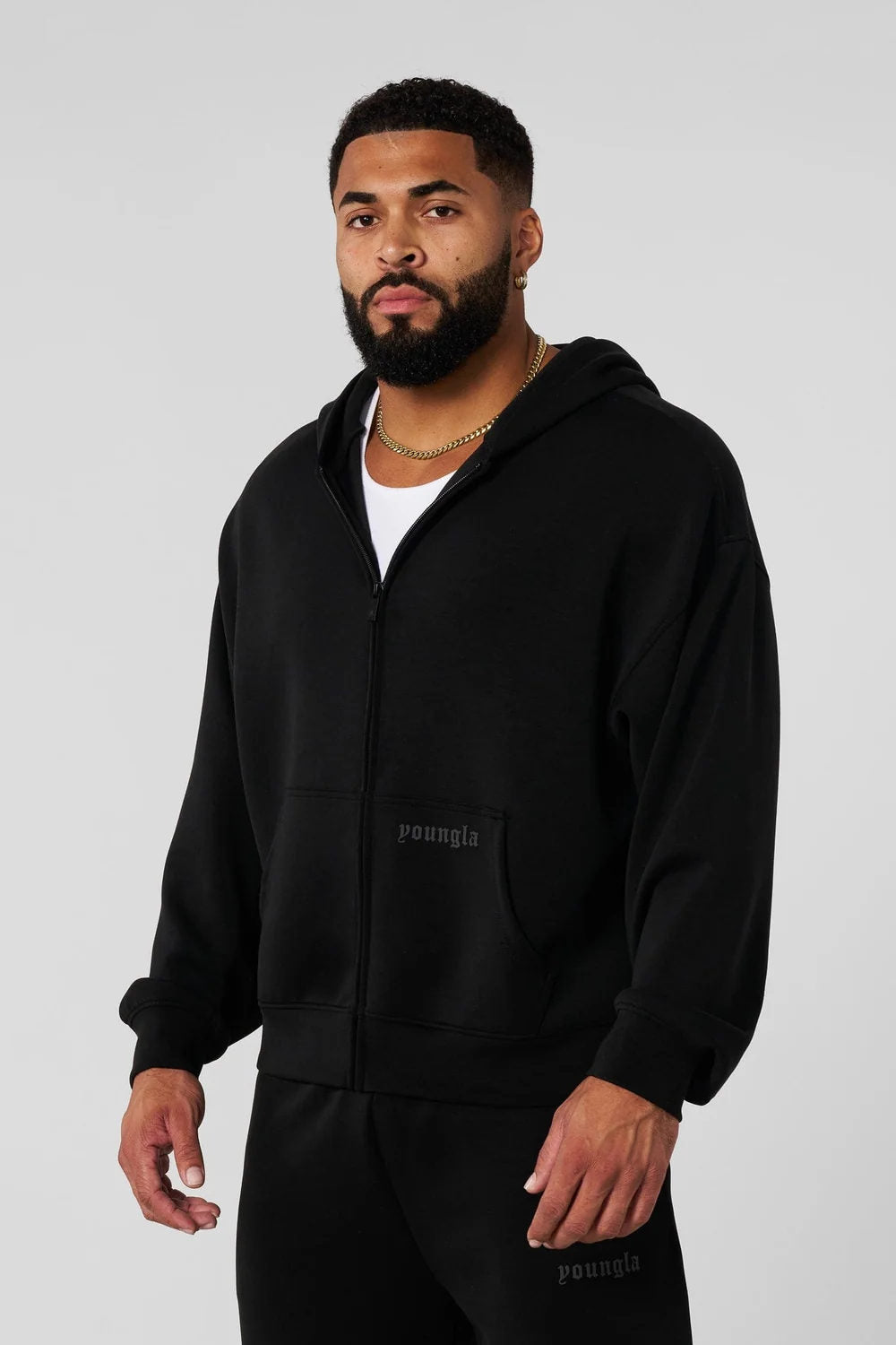 Black Gymshark Zip-Up Hoodie - supplier WY-06