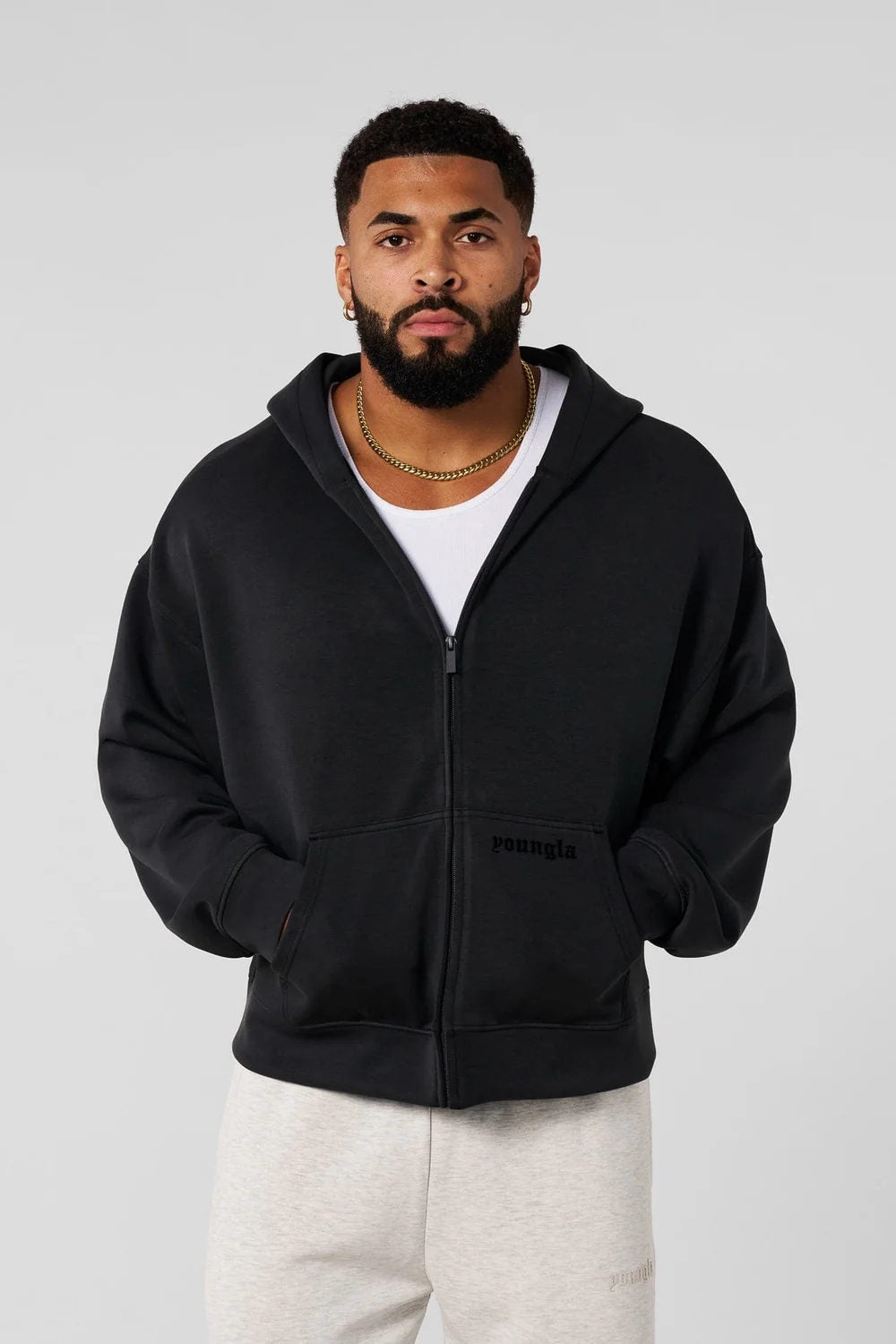 Dark Gray Gymshark Zip-Up Hoodie - supplier WY-06