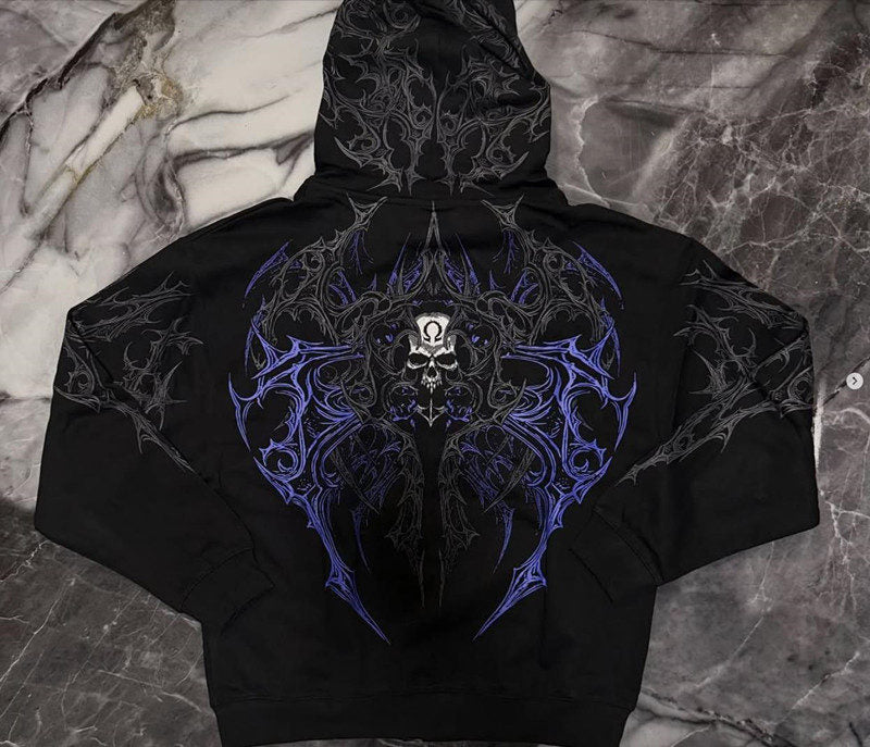 Black / Purple Print BreatheDivinity Graphic Hoodie - supplier WY-08