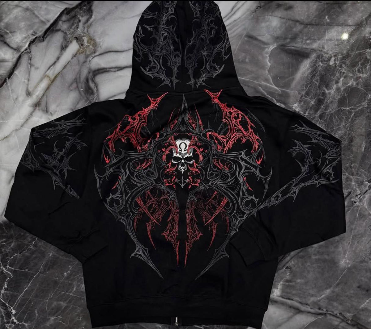 Black / Red Print BreatheDivinity Graphic Hoodie - supplier WY-08